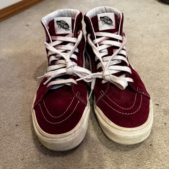 Sk8 Hi Vans Red Suede Men’s 9.5 M - Picture 3 of 5